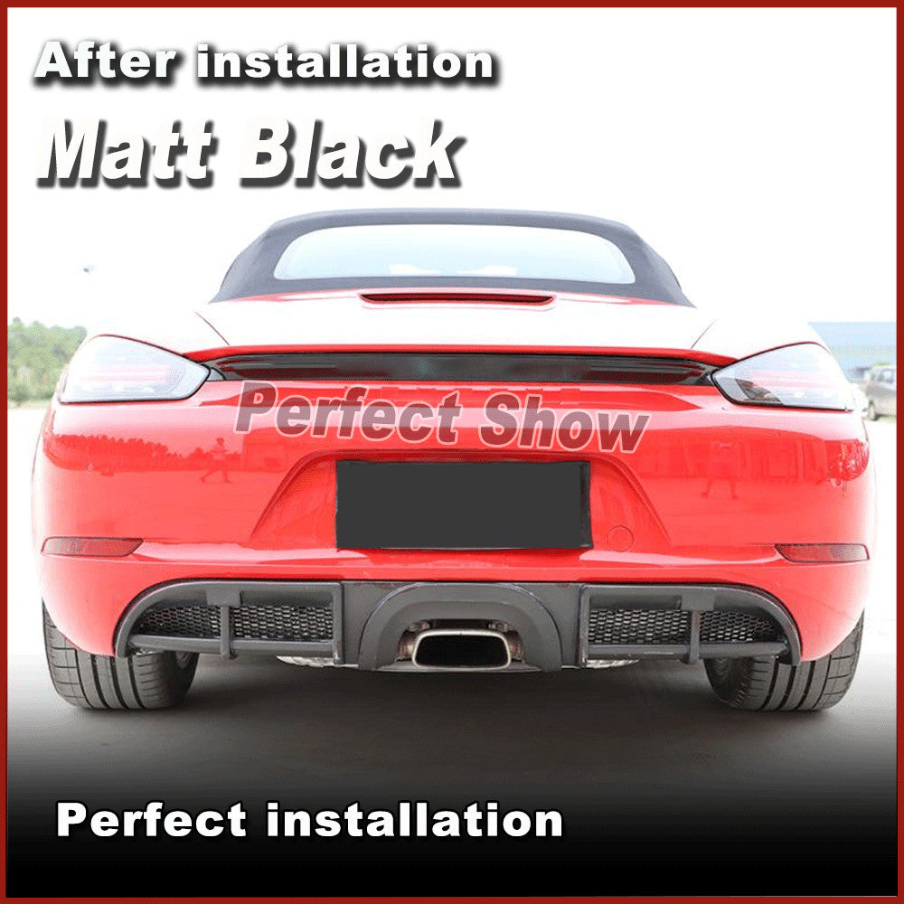 for Porsche 718 Cayman 2016-2019 Matt Black Rear Bumper Diffuser Spoiler