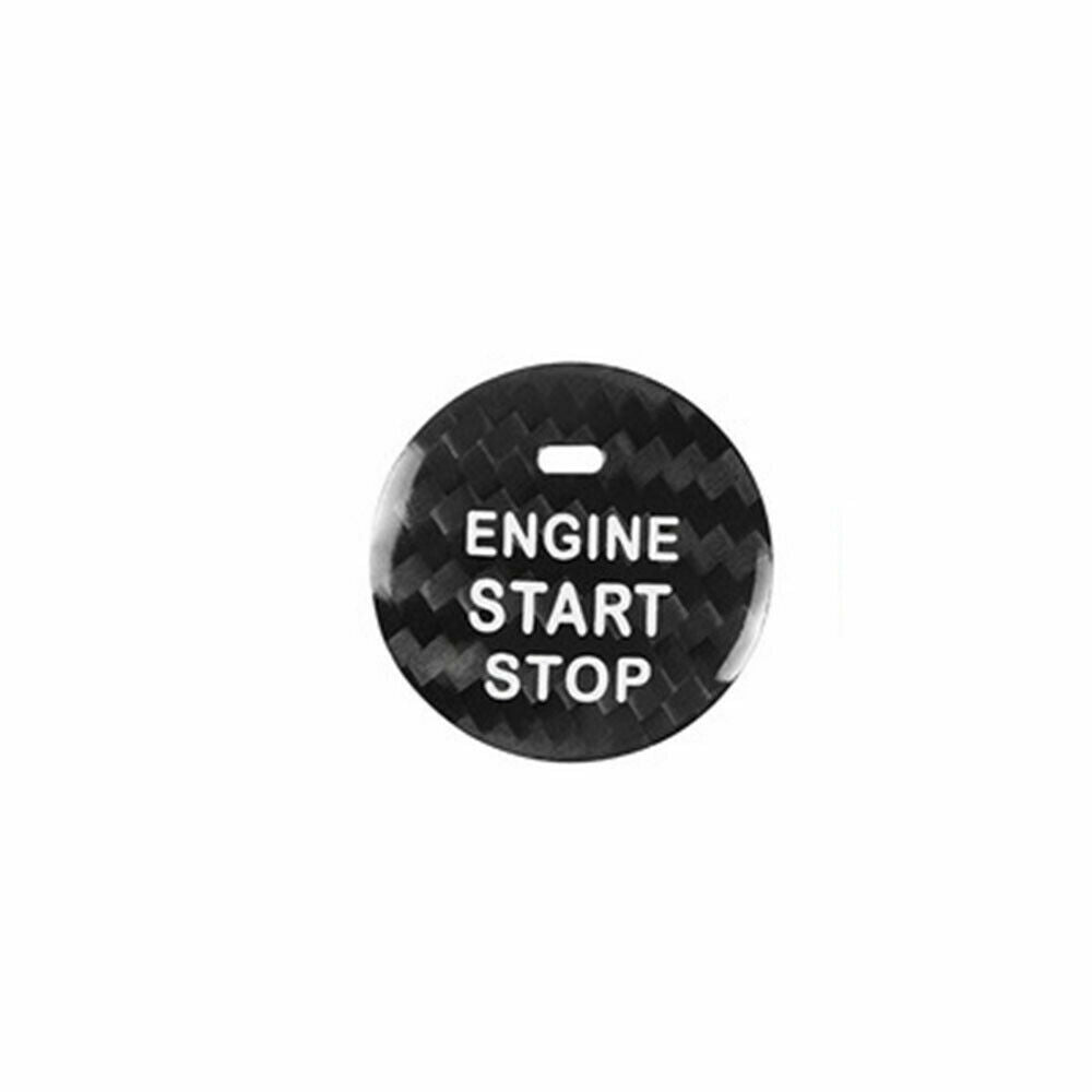 Black carbon fiber engine start/stop button cover for Toyota 86 2013 - 19