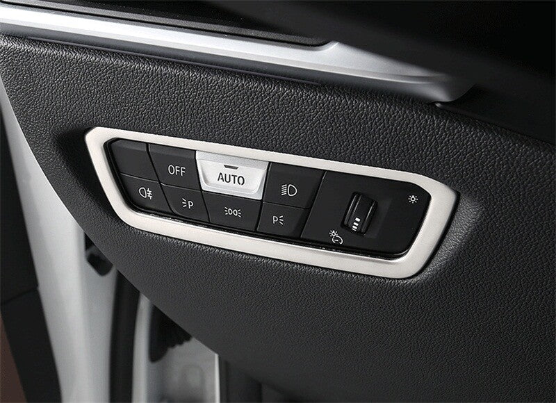 For 2019-20 for BMW 3Series G20 G28 Silver Headlight Switch Button Frame Inner Cover