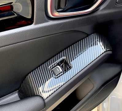 Carbon Fiber Interior Window Switch Panel Cover Trim for Honda Civic11th 2021+