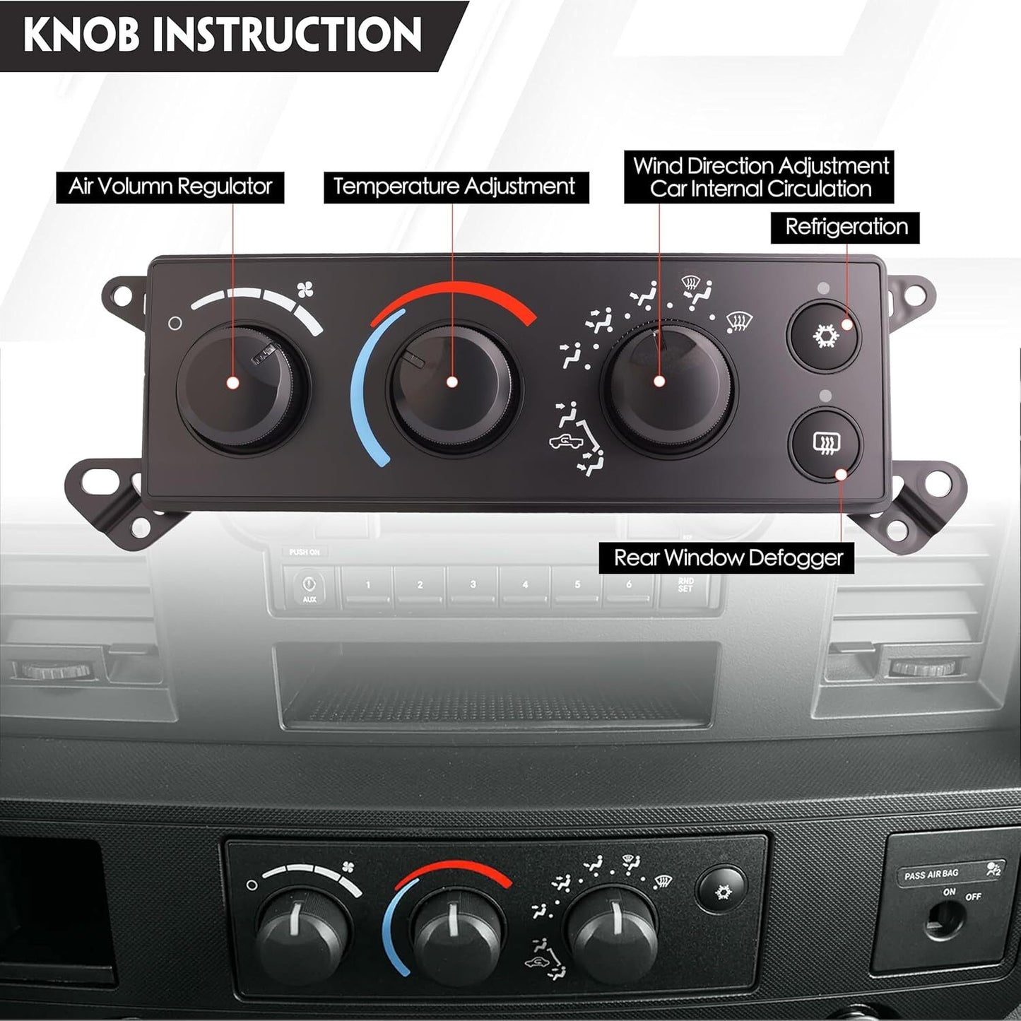 AC heater climate control for 2006-2008 for Dodge for Ram 1500 2500 temperature control. Q