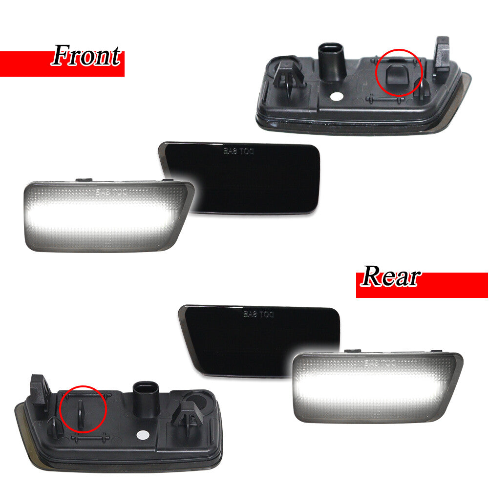White LED F+R mudguard side marker indicator light suitable for 2021+ for Mustang Sport- v