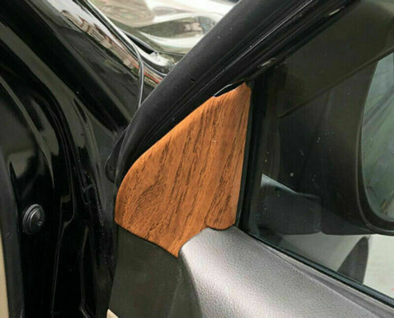 for Toyota Highlander 2008-2013 Wood Grain Front Triangle A Pillar Cover Trim 2X