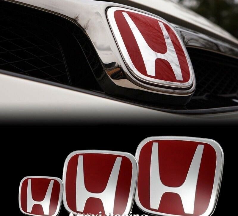 1 set/4 pieces, red H badge front and rear wheels, suitable for 2016-2021 for Civic Sedan JDM.