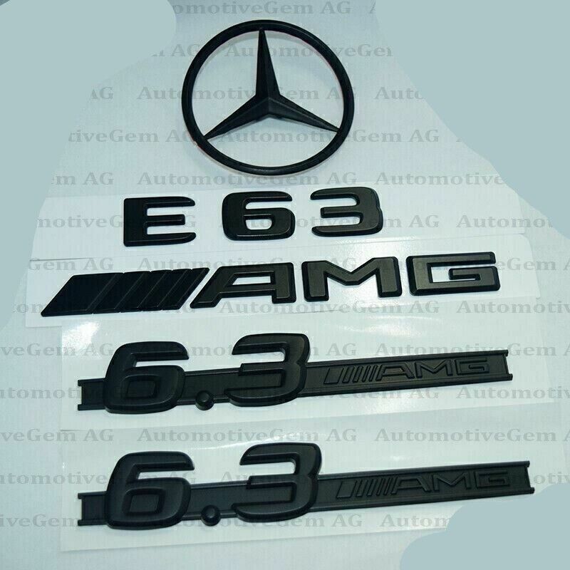 E63S AMG 6.3 S AMG Rear Star Emblem Red matte Black Badge Combo Set for W212 1