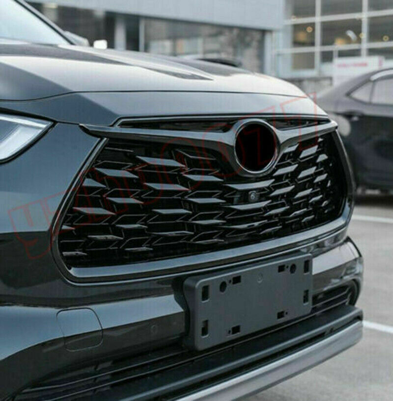 for Toyota Highlander 2020-2023 Glossy Black Front Grille Grill Frame Cover Trim