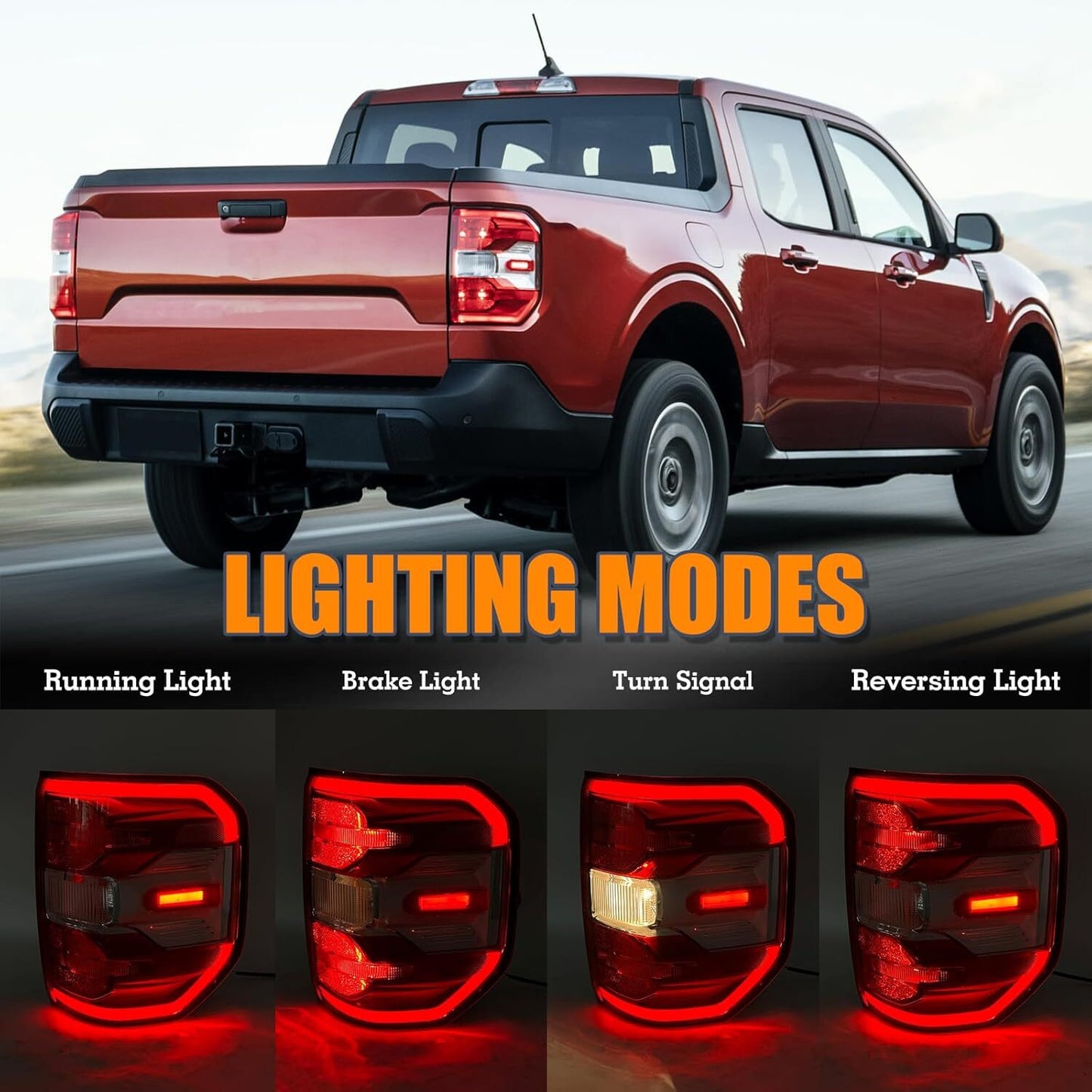 LED Tail Light Right Passenger Rear Lamp Fit for Ford Maverick Lariat 2022-2024