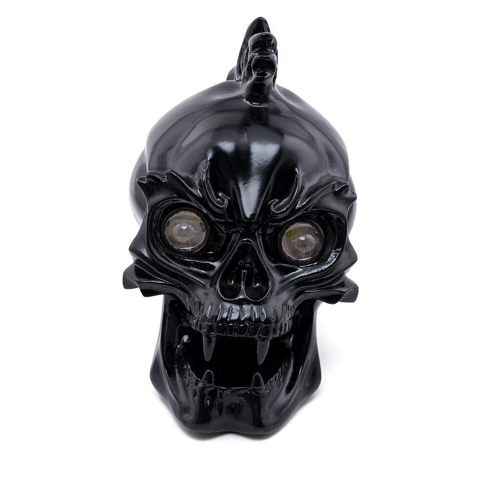 Motorcycle Black LED Skull Headlight Lamp for Harley Choppers Cruiser Custom Q