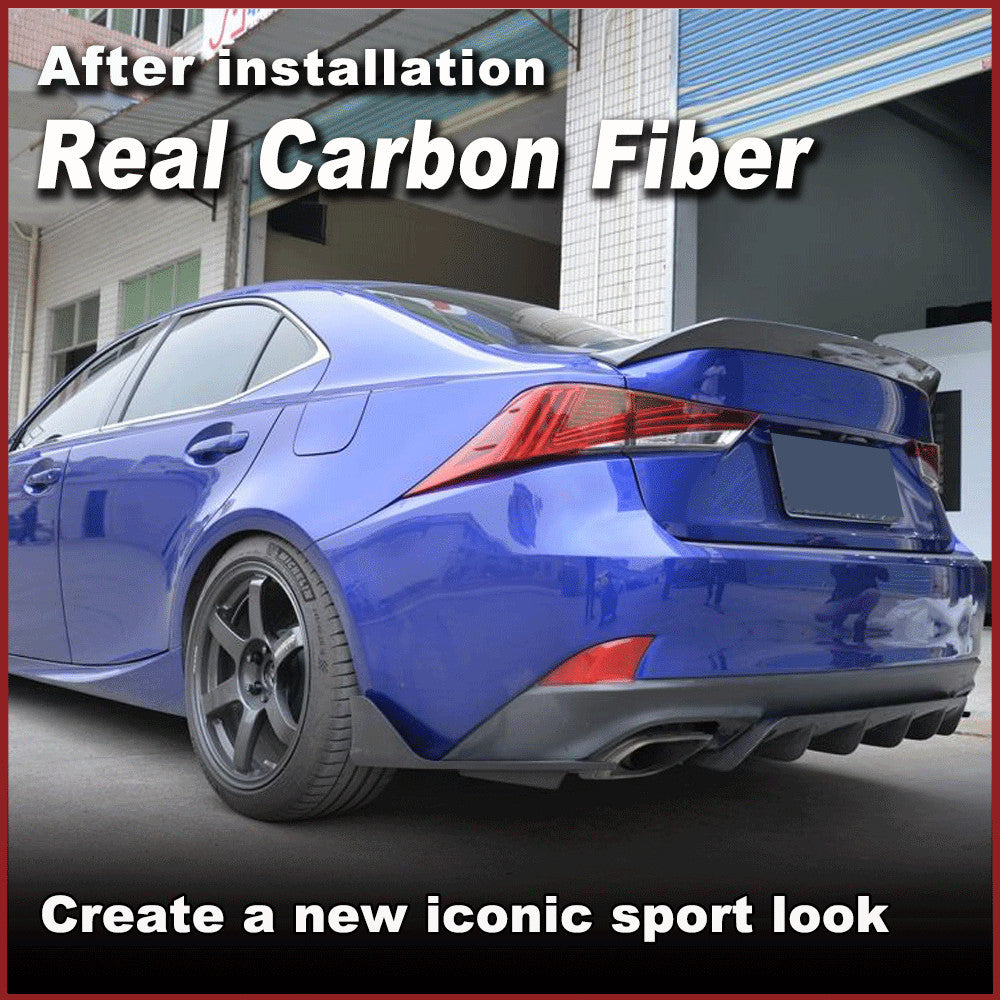for LEXUS IS350 Sedan 17-18 REAL Carbon Rear Bumper Lip Splitter Flaps Spoiler