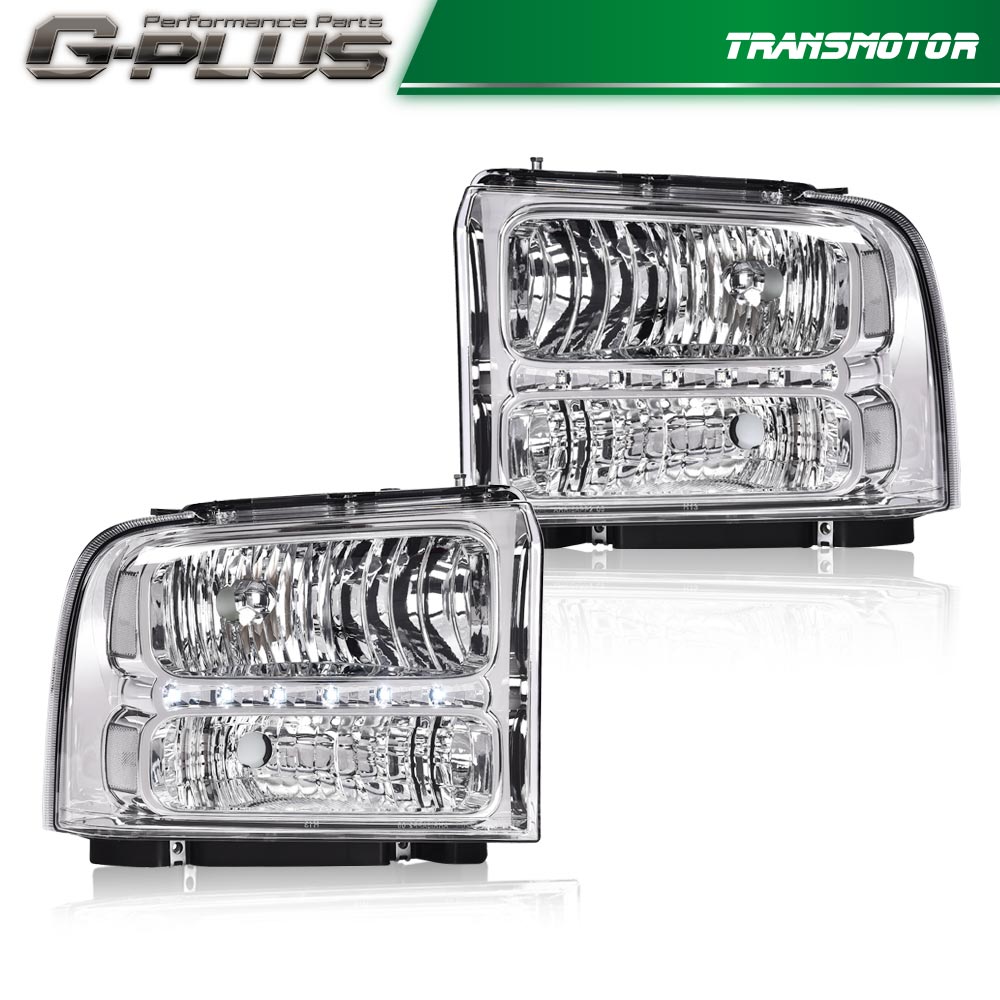 LED DRL CHROME HOUSING Clear Corner Lights Suitable for 05-07 for Ford F250 F350