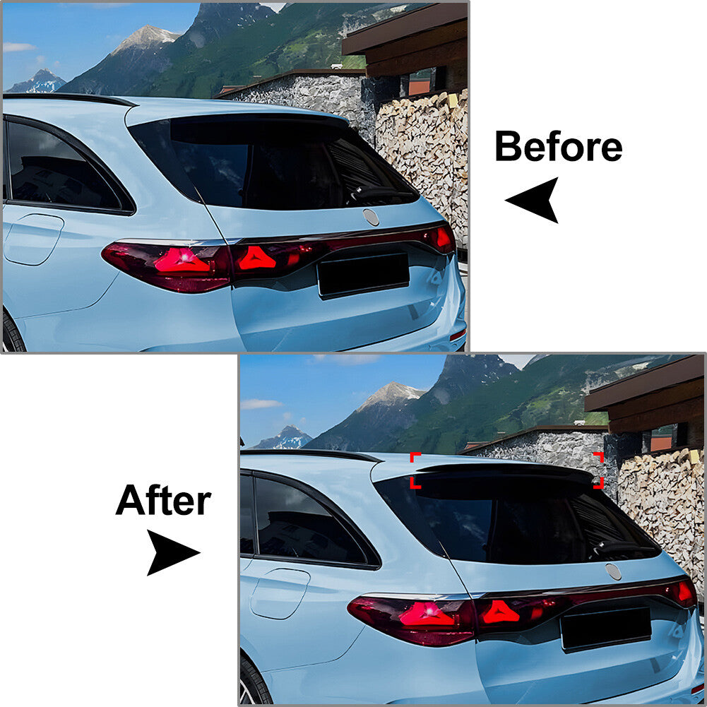 GlossyBlack Rear Roof Spoiler Wing Lip for Mercedes-Benz E Class Estate S214 24+