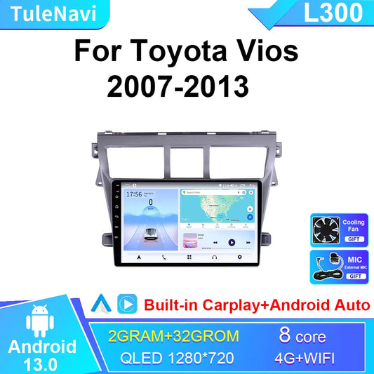 Android CarPlay Car Radio for Toyota VIOS 2007-2013 GPS Multimedia Player Screen