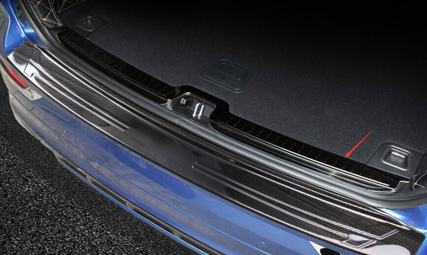 for Volvo XC60 2018-23 Black Steel Inner Rear Bumper Protector Sill Plate Guard
