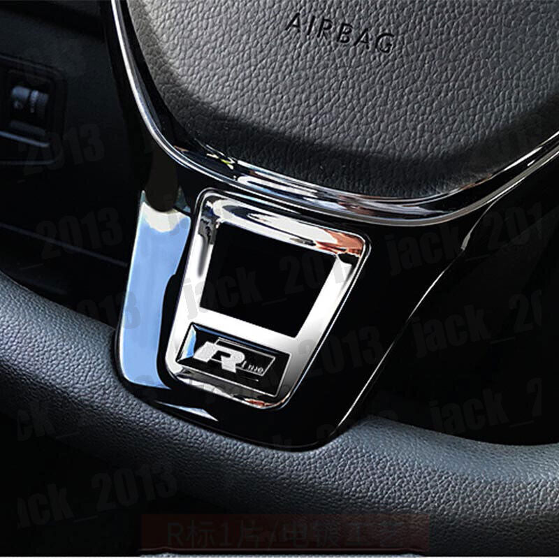 Chrome R Car Steering Wheel Sequin Cover Trim For Volkswage for VW for Jetta MK7 2013-24