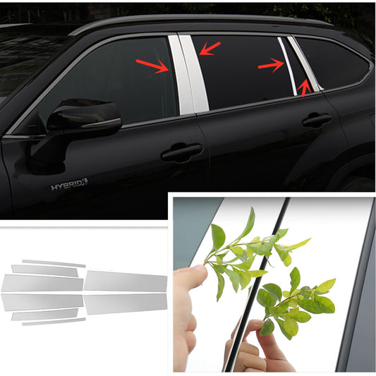 Chrome Steel Pillar Posts for Toyota Highlander 2020-2022 Door Trim Cover Kit 8x