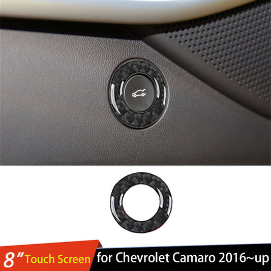 Soft Carbon Fiber Trunk Start Button Switch Ring Trim for Chevrolet Camaro 2016+