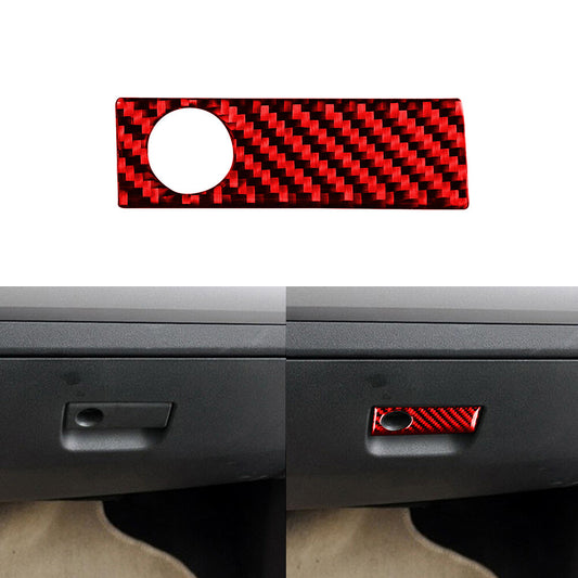 Red Carbon Fiber Copilot Storage Box Handle Trim for Mazda MX-5 Miata 2009-2015