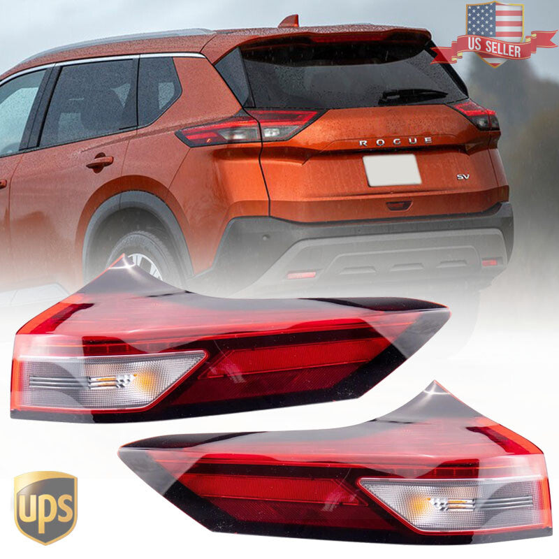 Pair Tail Light Set For 2021 for Nissan Rogue Left and Right Outer LED Assembly CAPA