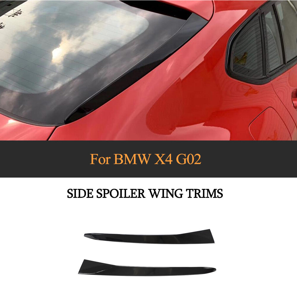 Fit for BMW X4 G02 2019-20 Rear Window Fins Side Spoiler Flaps Wing Glossy Black
