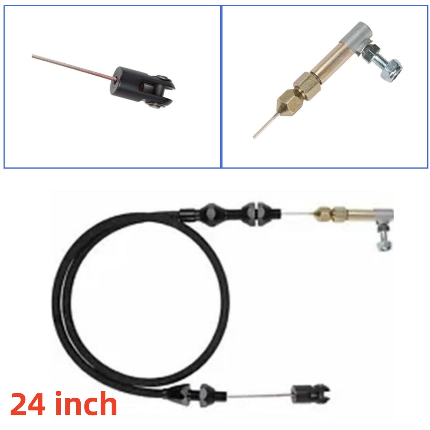 Universal 24 Car Throttle Cable Braided Stainless Steel for Ford GM More Q