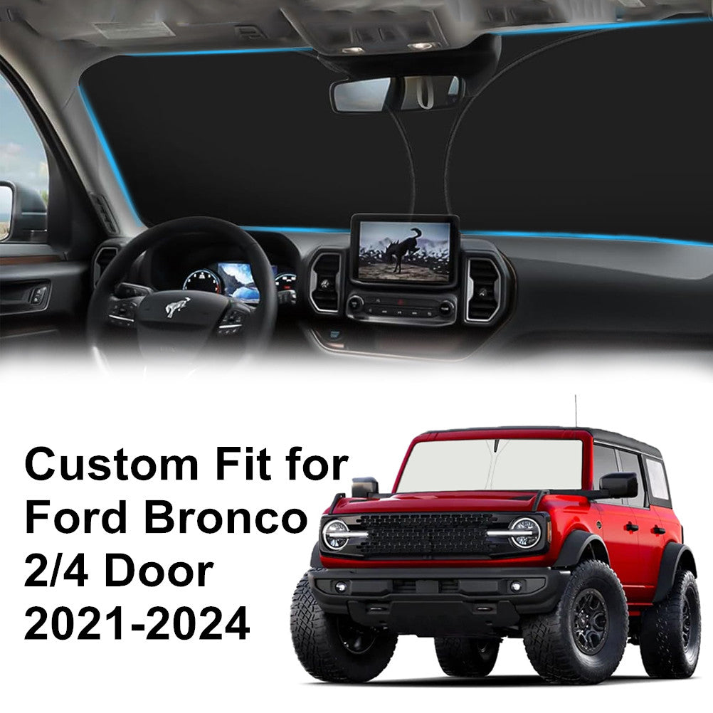 Car windshield sunshade UV heat block cover suitable for 2021-2024 for Mustang parts - n