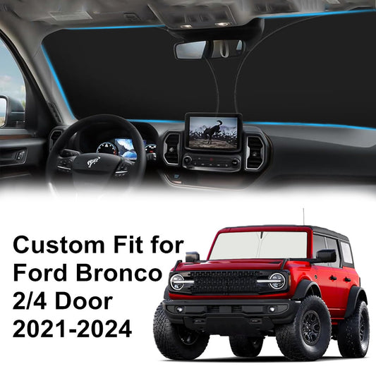 Car windshield sunshade UV heat block cover suitable for 2021-2024 for Mustang parts - n
