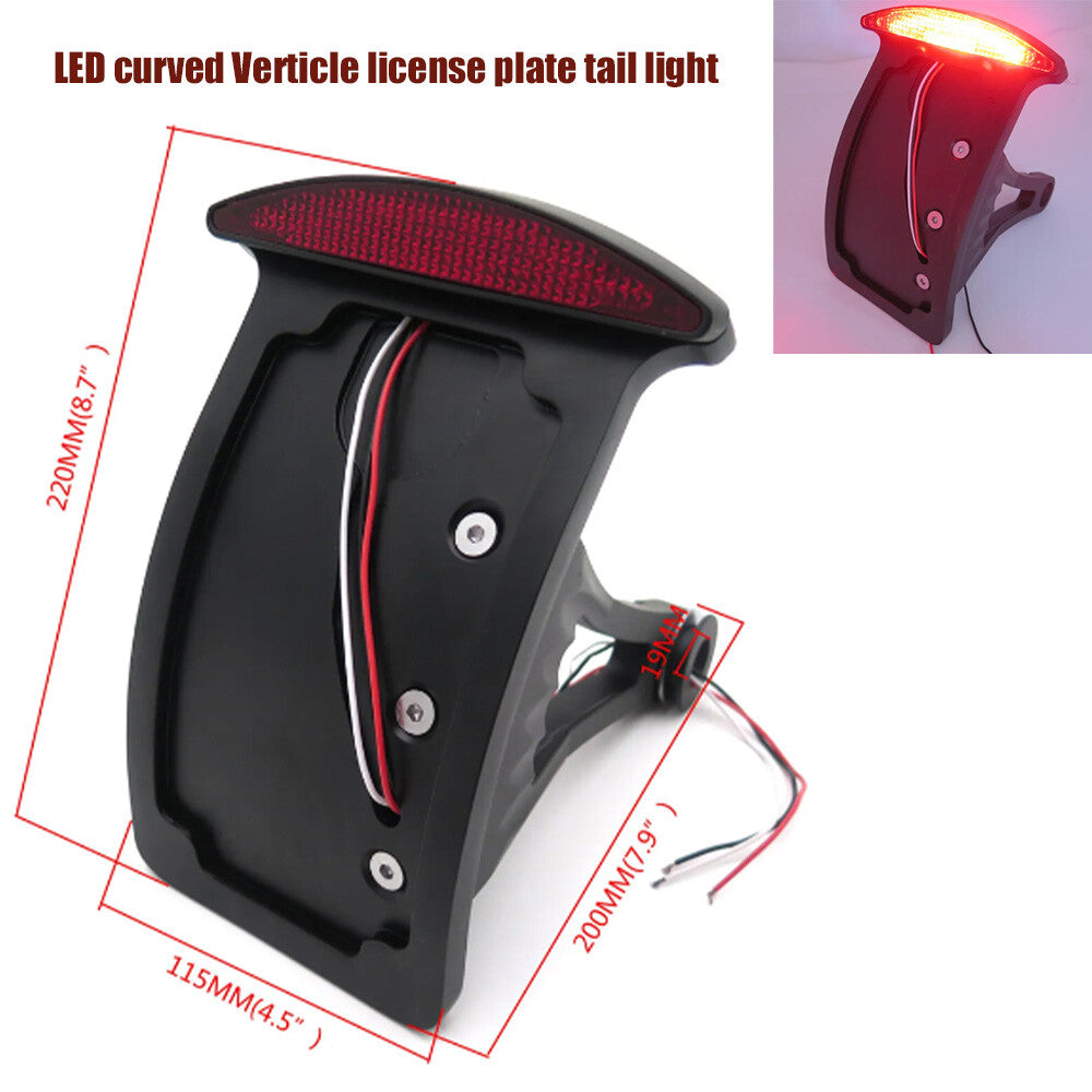 LED curved Verticle license plate taillights suitable for Harley Softail athlete dyna- n