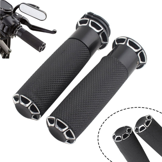 Black 25mm Handle Bar Hand Grips for Harley Touring Sportster Dyna Universal n
