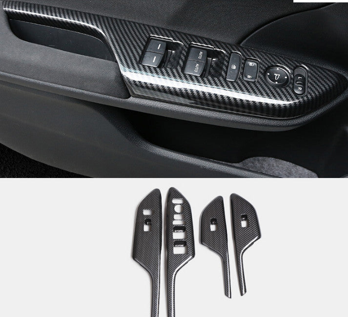 Carbon Fiber Interior Door Window Switch Cover Trim for Honda for Civic 2016-2021