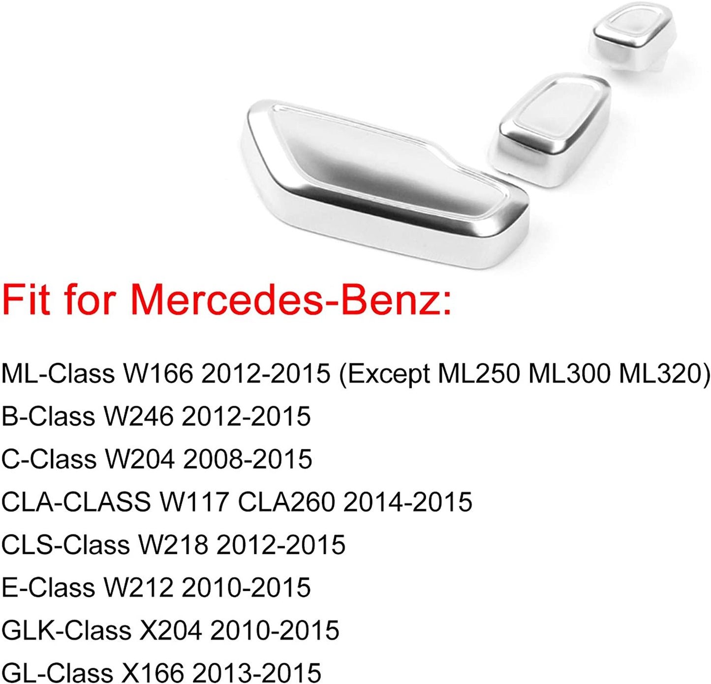 for Mercedes-Benz A B C E GLA CLA W204 W212 for Seat Adjust Button Cover Trim 6PCS
