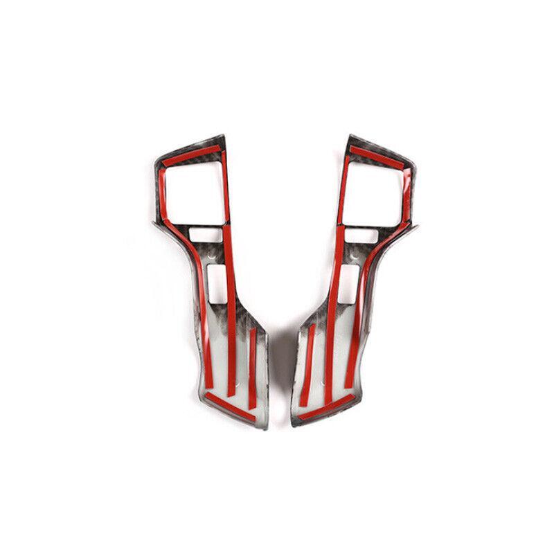 Carbon Fiber Steering Wheel Switch Cover Trim 2pcs for Toyota Tacoma 2016-2021