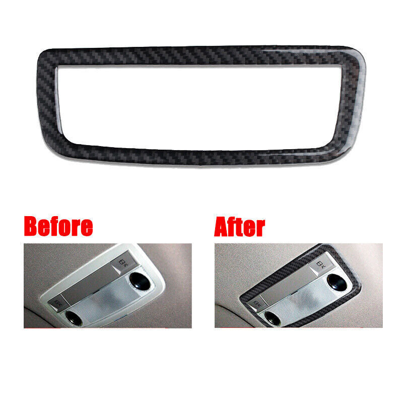 Carbon fiber car rear reading light frame cover decorative sticker for C W204 07-14- n