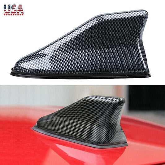 Carbon Fiber Car Roof FM/AM Radio Accessories Shark Fin Antenna Aerial Cover US