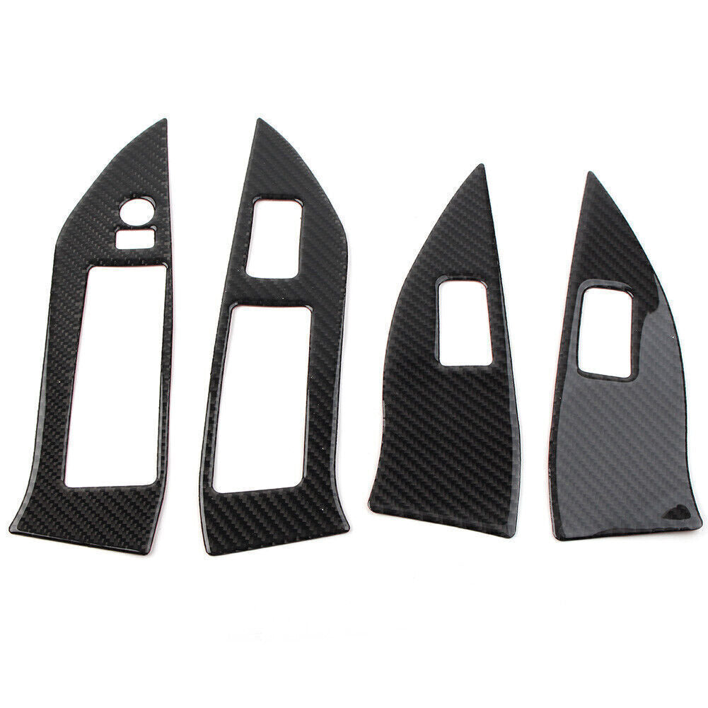 6Pcs Door Handle Frame Panel Trim Cover Carbon Fiber for Jaguar XF 2009-2011 v