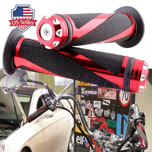 Red 7/8 Handle Bar Hand Grips Fit For R3 R25 NMAX XMAX MT FZ FJR XJR Tracer