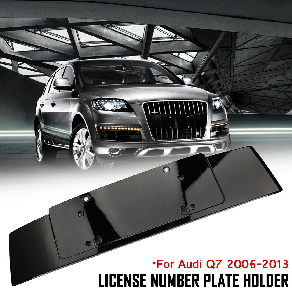 for Audi Q7 06-13 Front Bumper License Number Plate Holder Bracket Support Frame Q