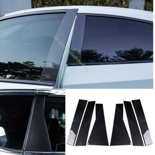 for Honda CR-V CRV 2023-24 Carbon Fiber Pillar Post Door Window Molding Strip 6P
