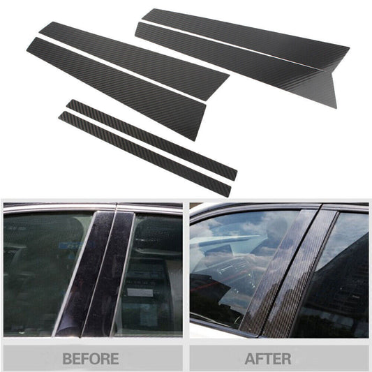 for Bmw 5 Series F10 11-2017 Carbon Fiber Pillar Posts Door Window Molding Strip