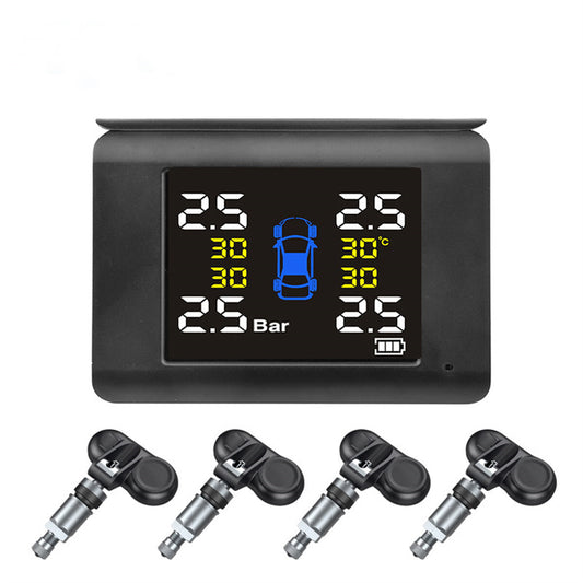 Car TPMS Tire Tyre Pressure Monitor System Alarm W/4 Internal Sensor LCD Display Q