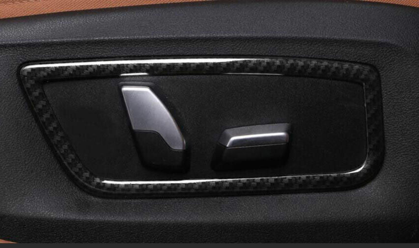 for BMW 5 Series 2018-2022 Frame Trim for Seat Adjust Handle Button ABS Carbon Fiber