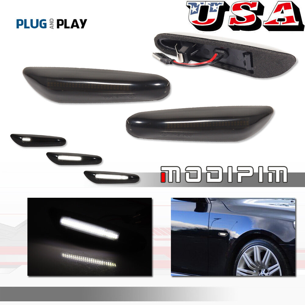 Front side marker signal lights with sequential white LED for 1 3 5 - v