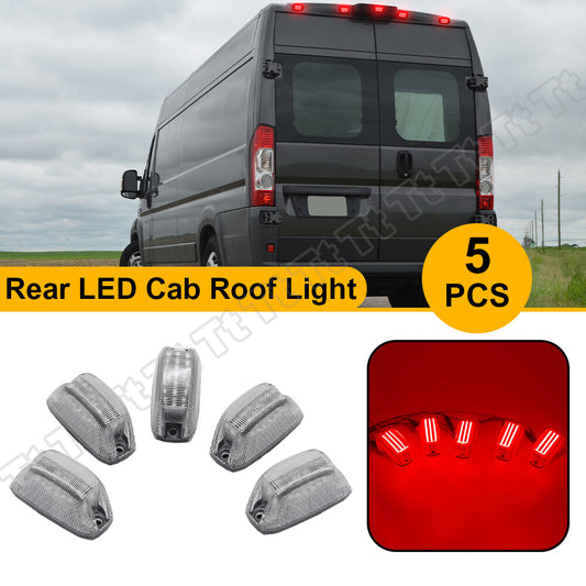 5 Pack for Ram ProMaster 1500 2500 3500 LED Red Rear Cab Roof Marker Running Lights - v