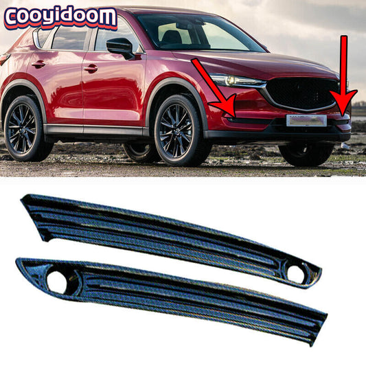 Carbon fiber exterior front fog light trim for Mazda CX-5 2017-2021