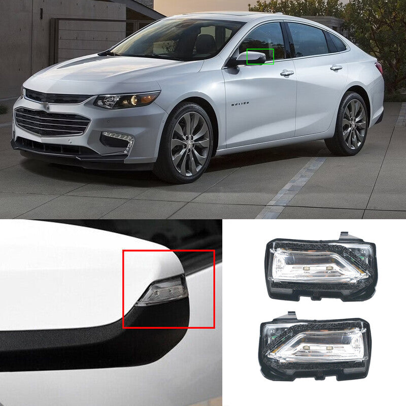 LED rearview mirror turn signals suitable for Chevrolet Malibu 2016, 2017 - 2021 models.