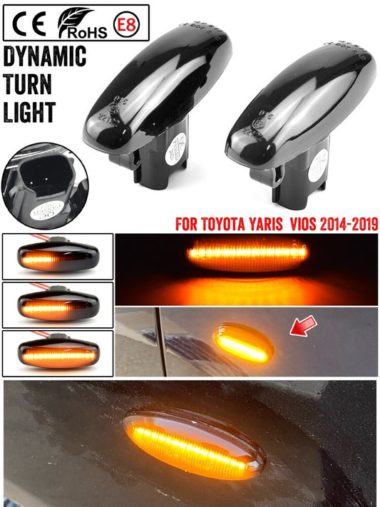 Dynamic Side Marker Turn Light for Toyota Vios Yaris 2014-2019 waterproof IP67