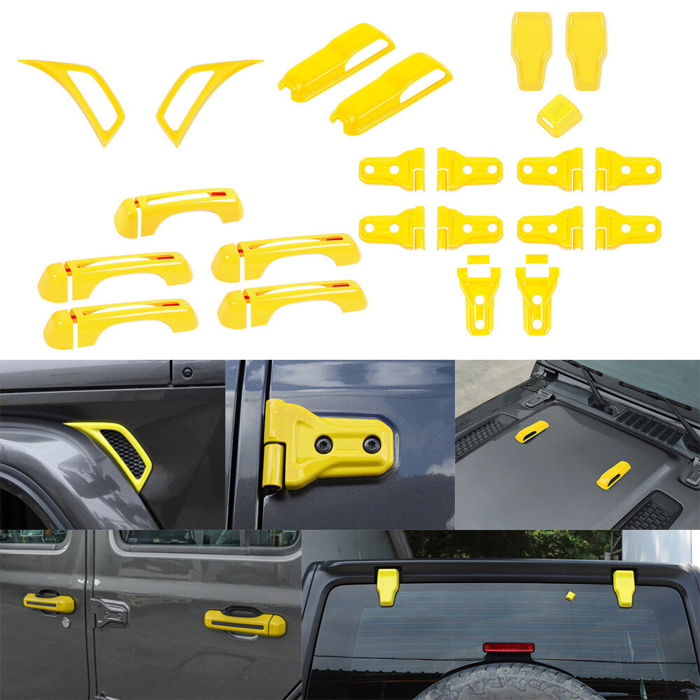for Jeep for Wrangler JL 4Door 2018+ Yellow Exterior Accessories Full Set Trim 37PCS
