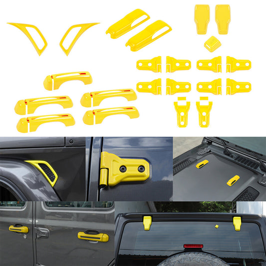 for Jeep for Wrangler JL 4Door 2018+ Yellow Exterior Accessories Full Set Trim 37PCS