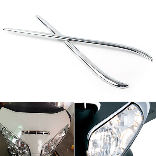 for Honda GL1800 2001-2011 10 Motorcycle Chrome Fairing Eyebrows Trim Decorates Q