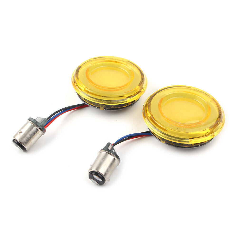 1157 Yellow LED Front Turn Signal Light for Harley Dyna Sportster XL883 Q