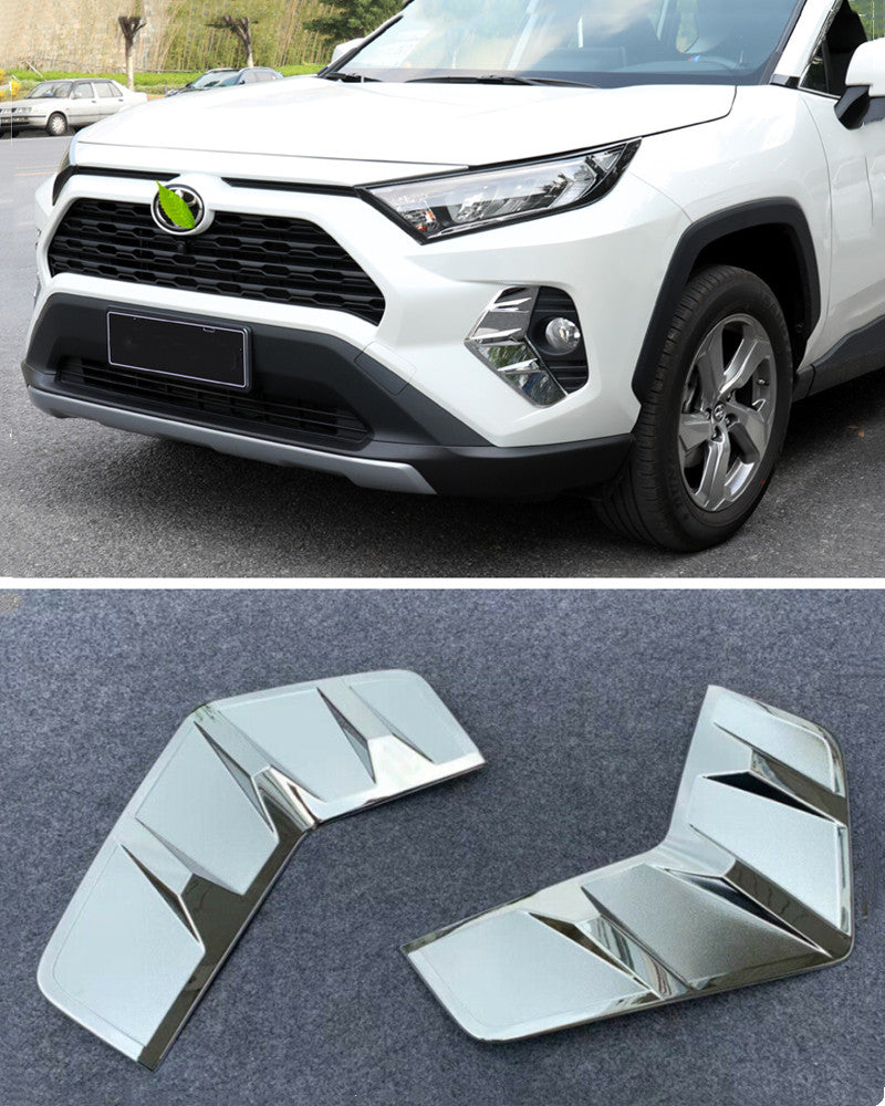 for Toyota RAV4 2019-2022 Chrome Front Fog Light Lamp Cover Molding Trim 2pcs